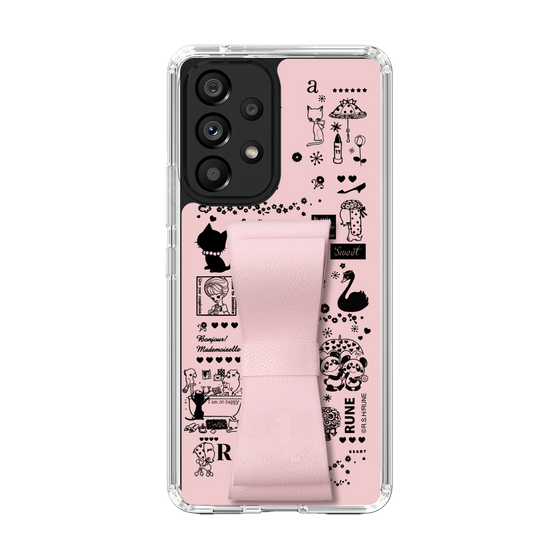 Slim Protection Case - STAND & RING RIBBON Sakura Pink［ Rune Naito - RUNE Girl Retro & Modern - Pink ］