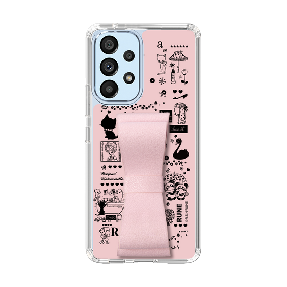Slim Protection Case - STAND & RING RIBBON Sakura Pink［ Rune Naito - RUNE Girl Retro & Modern - Pink ］