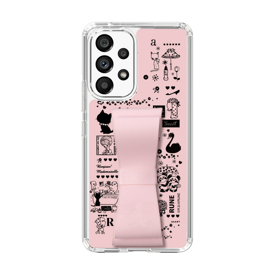 Slim Protection Case - STAND & RING RIBBON Sakura Pink［ Rune Naito - RUNE Girl Retro & Modern - Pink ］