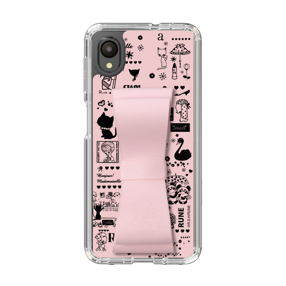 Slim Protection Case - STAND & RING RIBBON Sakura Pink［ Rune Naito - RUNE Girl Retro & Modern - Pink ］