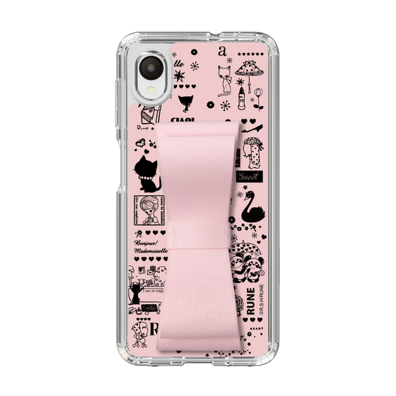 Slim Protection Case - STAND & RING RIBBON Sakura Pink［ Rune Naito - RUNE Girl Retro & Modern - Pink ］