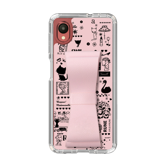 Slim Protection Case - STAND & RING RIBBON Sakura Pink［ Rune Naito - RUNE Girl Retro & Modern - Pink ］