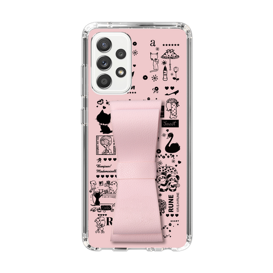 Slim Protection Case - STAND & RING RIBBON Sakura Pink［ Rune Naito - RUNE Girl Retro & Modern - Pink ］