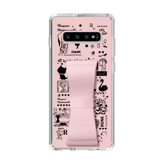 Slim Protection Case - STAND & RING RIBBON Sakura Pink［ Rune Naito - RUNE Girl Retro & Modern - Pink ］