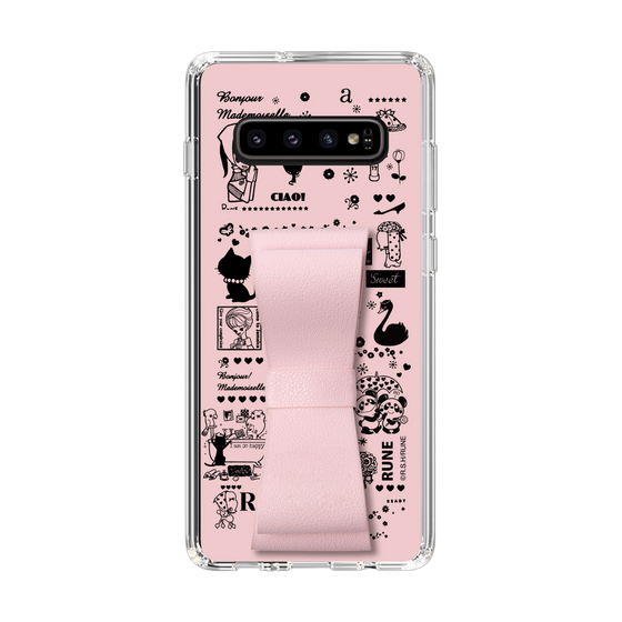 Slim Protection Case - STAND & RING RIBBON Sakura Pink［ Rune Naito - RUNE Girl Retro & Modern - Pink ］