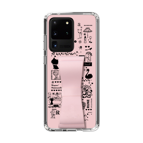 Slim Protection Case - STAND & RING RIBBON Sakura Pink［ Rune Naito - RUNE Girl Retro & Modern - Pink ］