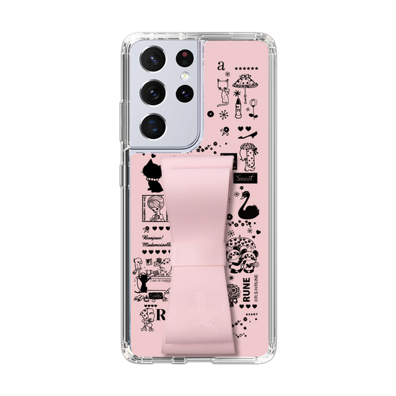 Slim Protection Case - STAND & RING RIBBON Sakura Pink［ Rune Naito - RUNE Girl Retro & Modern - Pink ］