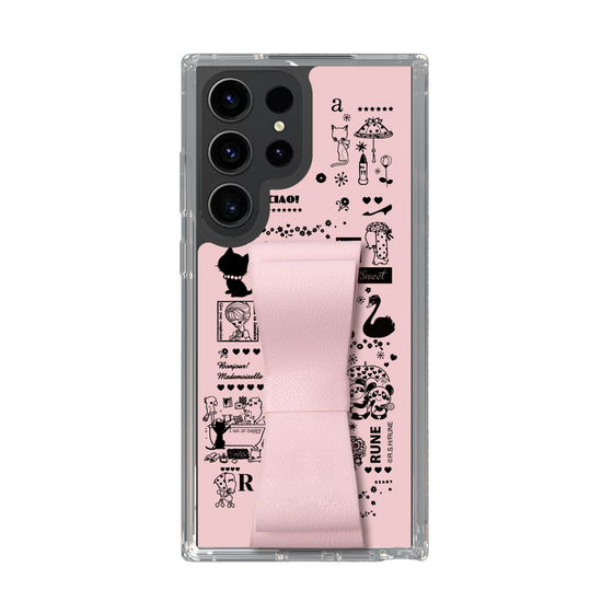 Slim Protection Case - STAND & RING RIBBON Sakura Pink［ Rune Naito - RUNE Girl Retro & Modern - Pink ］