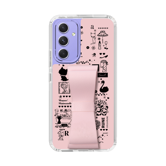 Slim Protection Case - STAND & RING RIBBON Sakura Pink［ Rune Naito - RUNE Girl Retro & Modern - Pink ］