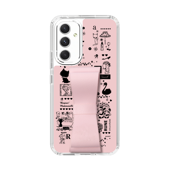 Slim Protection Case - STAND & RING RIBBON Sakura Pink［ Rune Naito - RUNE Girl Retro & Modern - Pink ］
