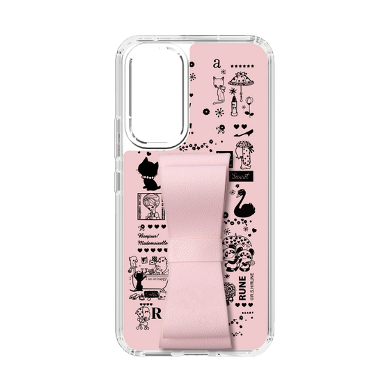 Slim Protection Case - STAND & RING RIBBON Sakura Pink［ Rune Naito - RUNE Girl Retro & Modern - Pink ］