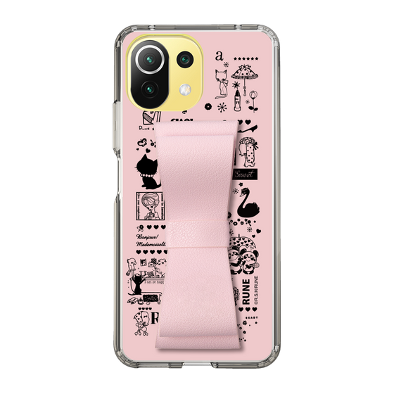 Slim Protection Case - STAND & RING RIBBON Sakura Pink［ Rune Naito - RUNE Girl Retro & Modern - Pink ］