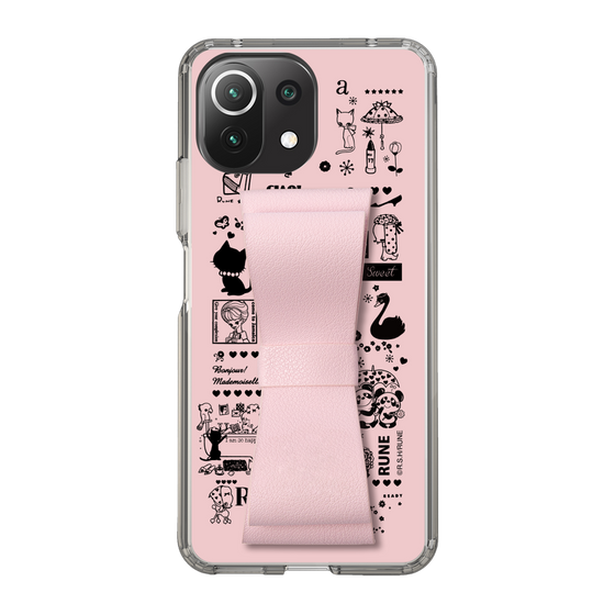 Slim Protection Case - STAND & RING RIBBON Sakura Pink［ Rune Naito - RUNE Girl Retro & Modern - Pink ］