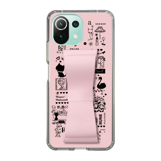 Slim Protection Case - STAND & RING RIBBON Sakura Pink［ Rune Naito - RUNE Girl Retro & Modern - Pink ］