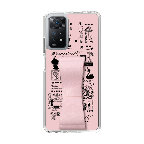 Slim Protection Case - STAND & RING RIBBON Sakura Pink［ Rune Naito - RUNE Girl Retro & Modern - Pink ］