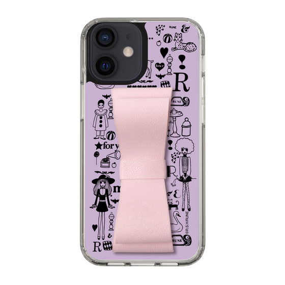 Slim Protection Case - STAND & RING RIBBON Sakura Pink［ Rune Naito - RUNE Girl Retro & Modern - Purple ］