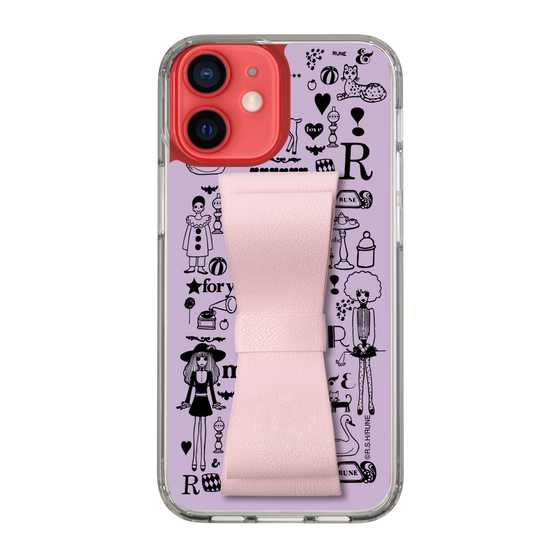 Slim Protection Case - STAND & RING RIBBON Sakura Pink［ Rune Naito - RUNE Girl Retro & Modern - Purple ］