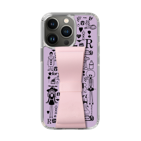 Slim Protection Case - STAND & RING RIBBON Sakura Pink［ Rune Naito - RUNE Girl Retro & Modern - Purple ］