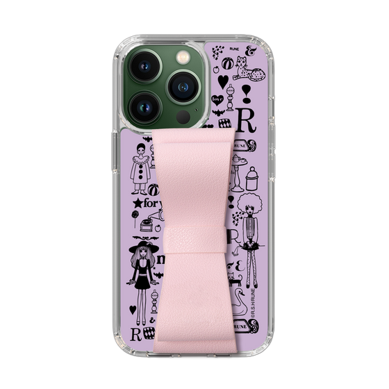 Slim Protection Case - STAND & RING RIBBON Sakura Pink［ Rune Naito - RUNE Girl Retro & Modern - Purple ］