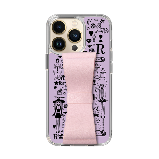 Slim Protection Case - STAND & RING RIBBON Sakura Pink［ Rune Naito - RUNE Girl Retro & Modern - Purple ］