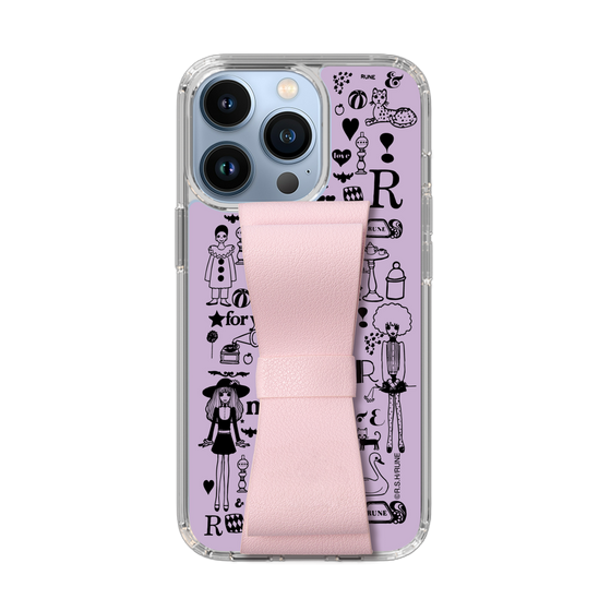 Slim Protection Case - STAND & RING RIBBON Sakura Pink［ Rune Naito - RUNE Girl Retro & Modern - Purple ］