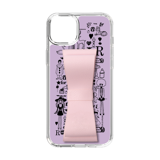 Slim Protection Case - STAND & RING RIBBON Sakura Pink［ Rune Naito - RUNE Girl Retro & Modern - Purple ］