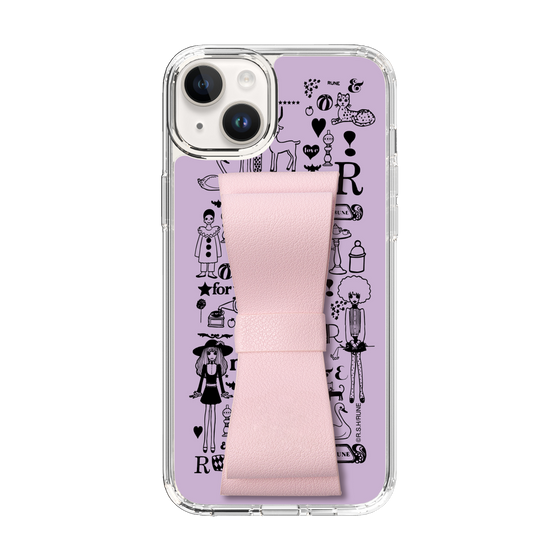 Slim Protection Case - STAND & RING RIBBON Sakura Pink［ Rune Naito - RUNE Girl Retro & Modern - Purple ］