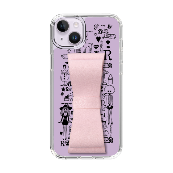 Slim Protection Case - STAND & RING RIBBON Sakura Pink［ Rune Naito - RUNE Girl Retro & Modern - Purple ］