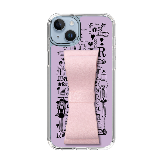 Slim Protection Case - STAND & RING RIBBON Sakura Pink［ Rune Naito - RUNE Girl Retro & Modern - Purple ］