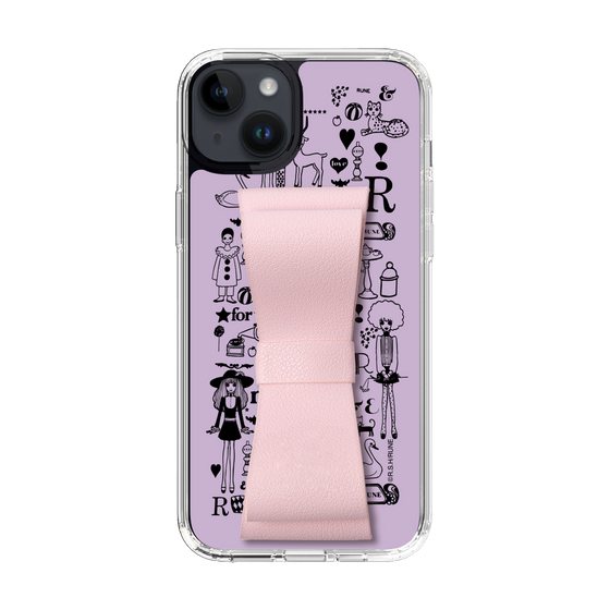 Slim Protection Case - STAND & RING RIBBON Sakura Pink［ Rune Naito - RUNE Girl Retro & Modern - Purple ］