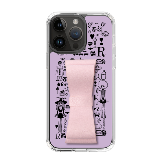 Slim Protection Case - STAND & RING RIBBON Sakura Pink［ Rune Naito - RUNE Girl Retro & Modern - Purple ］
