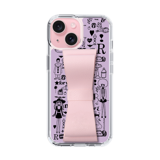 Slim Protection Case - STAND & RING RIBBON Sakura Pink［ Rune Naito - RUNE Girl Retro & Modern - Purple ］