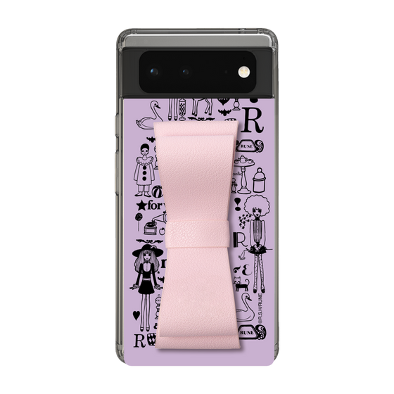 Slim Protection Case - STAND & RING RIBBON Sakura Pink［ Rune Naito - RUNE Girl Retro & Modern - Purple ］