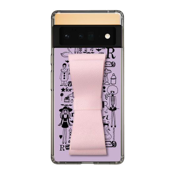 Slim Protection Case - STAND & RING RIBBON Sakura Pink［ Rune Naito - RUNE Girl Retro & Modern - Purple ］