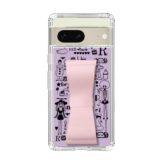 Slim Protection Case - STAND & RING RIBBON Sakura Pink［ Rune Naito - RUNE Girl Retro & Modern - Purple ］