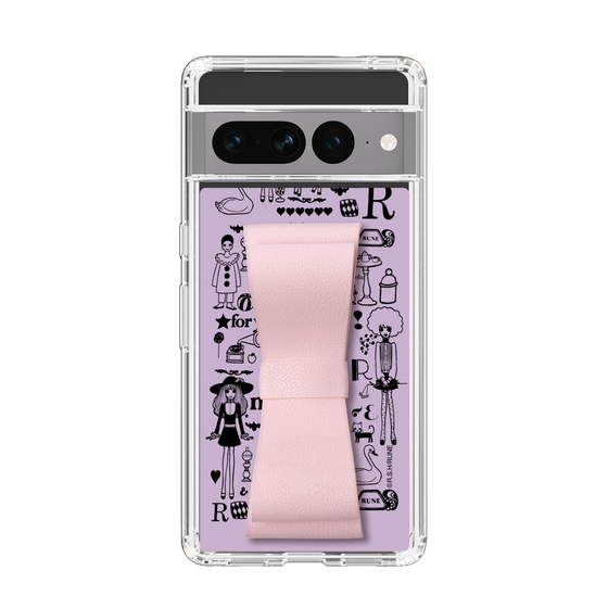 Slim Protection Case - STAND & RING RIBBON Sakura Pink［ Rune Naito - RUNE Girl Retro & Modern - Purple ］