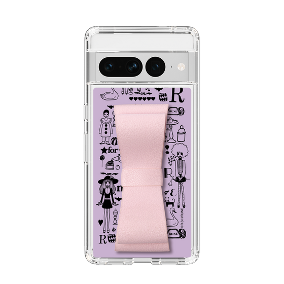 Slim Protection Case - STAND & RING RIBBON Sakura Pink［ Rune Naito - RUNE Girl Retro & Modern - Purple ］