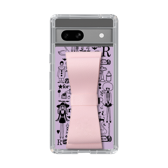 Slim Protection Case - STAND & RING RIBBON Sakura Pink［ Rune Naito - RUNE Girl Retro & Modern - Purple ］