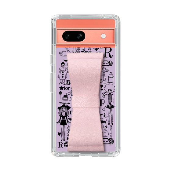 Slim Protection Case - STAND & RING RIBBON Sakura Pink［ Rune Naito - RUNE Girl Retro & Modern - Purple ］