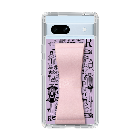 Slim Protection Case - STAND & RING RIBBON Sakura Pink［ Rune Naito - RUNE Girl Retro & Modern - Purple ］