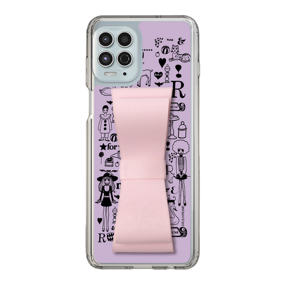 Slim Protection Case - STAND & RING RIBBON Sakura Pink［ Rune Naito - RUNE Girl Retro & Modern - Purple ］