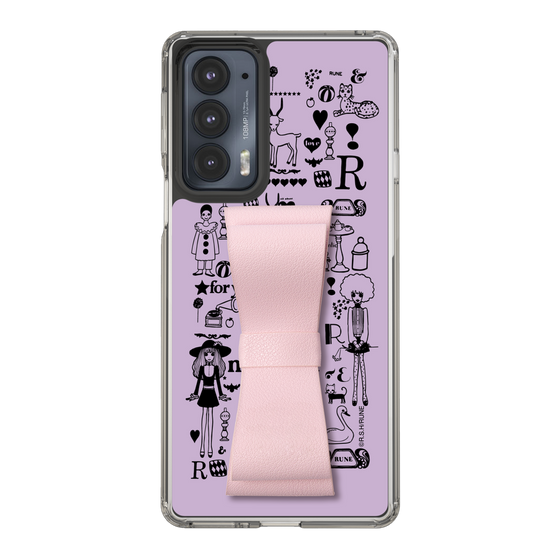 Slim Protection Case - STAND & RING RIBBON Sakura Pink［ Rune Naito - RUNE Girl Retro & Modern - Purple ］