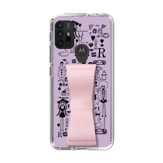Slim Protection Case - STAND & RING RIBBON Sakura Pink［ Rune Naito - RUNE Girl Retro & Modern - Purple ］