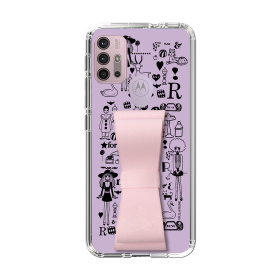 Slim Protection Case - STAND & RING RIBBON Sakura Pink［ Rune Naito - RUNE Girl Retro & Modern - Purple ］