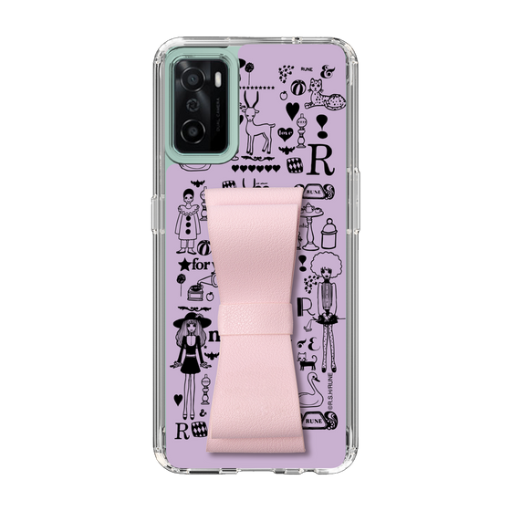 Slim Protection Case - STAND & RING RIBBON Sakura Pink［ Rune Naito - RUNE Girl Retro & Modern - Purple ］