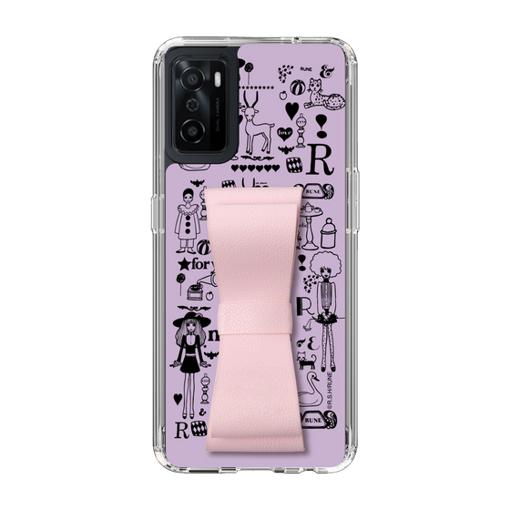 Slim Protection Case - STAND & RING RIBBON Sakura Pink［ Rune Naito - RUNE Girl Retro & Modern - Purple ］