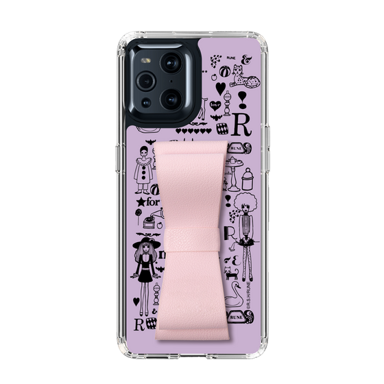 Slim Protection Case - STAND & RING RIBBON Sakura Pink［ Rune Naito - RUNE Girl Retro & Modern - Purple ］