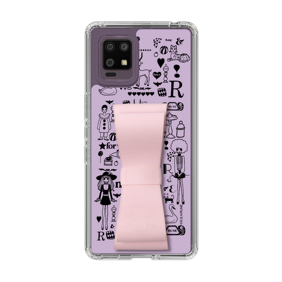 Slim Protection Case - STAND & RING RIBBON Sakura Pink［ Rune Naito - RUNE Girl Retro & Modern - Purple ］