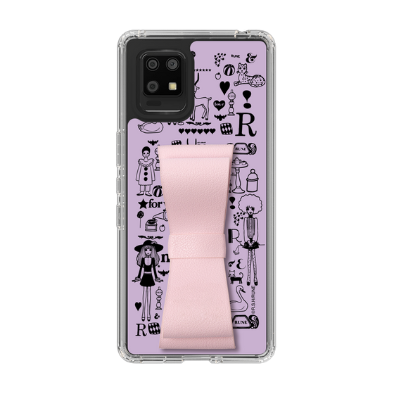 Slim Protection Case - STAND & RING RIBBON Sakura Pink［ Rune Naito - RUNE Girl Retro & Modern - Purple ］