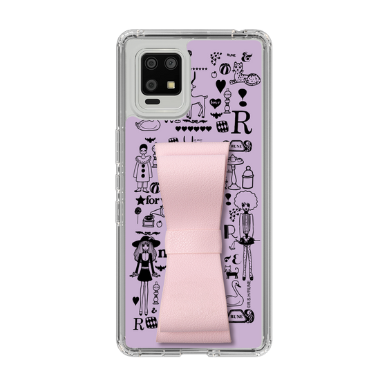 Slim Protection Case - STAND & RING RIBBON Sakura Pink［ Rune Naito - RUNE Girl Retro & Modern - Purple ］